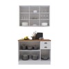 Cozinha Compacta Bariloche 6 Portas 2 Gavetas com Vidro e Tampo 100% Mdf Branco - Indékes
