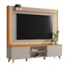 Estante para TV Até 75 Polegadas Milano 2 Portas com Led Canela/Gris Fosco - Linea Brasil