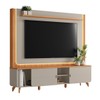 Estante para TV Até 75 Polegadas Milano 2 Portas com Led Canela/Gris Fosco - Linea Brasil