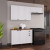 Cozinha Compacta Bariloche 8 Portas 2 Gavetas com Tampo e Pés 100% Mdf Branco - Indékes