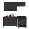 Cozinha Compacta Bariloche 8 Portas 2 Gavetas com Tampo e Pés 100% Mdf Chumbo - Indékes