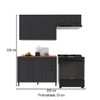 Cozinha Compacta Bariloche 8 Portas 2 Gavetas com Tampo e Pés 100% Mdf Chumbo - Indékes