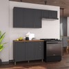 Cozinha Compacta Bariloche 8 Portas 2 Gavetas com Tampo e Pés 100% Mdf Chumbo - Indékes