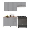 Cozinha Compacta Bariloche 8 Portas 2 Gavetas com Tampo e Pés 100% Mdf Titânio Fosco - Indékes