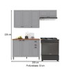 Cozinha Compacta Bariloche 8 Portas 2 Gavetas com Tampo e Pés 100% Mdf Titânio Fosco - Indékes