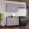 Cozinha Compacta Bariloche 8 Portas 2 Gavetas com Tampo e Pés 100% Mdf Titânio Fosco - Indékes