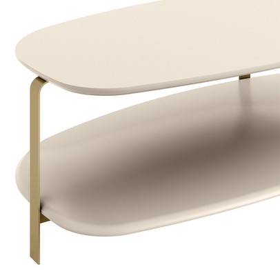 Mesa de Centro Olimpo 2 Prateleiras Off White - Linea Brasil