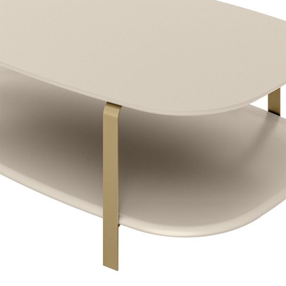 Mesa de Centro Olimpo 2 Prateleiras Off White - Linea Brasil