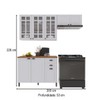 Cozinha Compacta Bariloche 8 Portas 2 Gavetas com Vidro e Tampo 100% Mdf 6225 Branco - Indékes