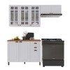 Cozinha Compacta Bariloche 8 Portas 2 Gavetas com Vidro e Tampo 100% Mdf 6225 Branco - Indékes