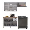Cozinha Compacta Bariloche 8 Portas 2 Gavetas com Vidro e Tampo 100% Mdf 6225 Branco - Indékes