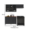 Cozinha Compacta Bariloche 8 Portas 2 Gavetas com Vidro e Tampo 100% Mdf 6225 Chumbo - Indékes