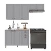 Cozinha Compacta Bariloche 8 Portas 2 Gavetas 100% Mdf 6225 Titânio Fosco - Indékes