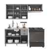Cozinha Compacta Bariloche 8 Portas 2 Gavetas 100% Mdf 6225 Titânio Fosco - Indékes