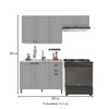 Cozinha Compacta Bariloche 8 Portas 2 Gavetas 100% Mdf 6225 Titânio Fosco - Indékes