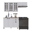Cozinha Compacta Bariloche 8 Portas 2 Gavetas com Vidro 100% Mdf 6225 Branco - Indékes
