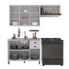 Cozinha Compacta Bariloche 8 Portas 2 Gavetas com Vidro 100% Mdf 6225 Branco - Indékes