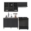 Cozinha Compacta Bariloche 8 Portas 2 Gavetas com Vidro 100% Mdf 6225 Chumbo - Indékes