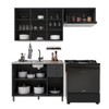 Cozinha Compacta Bariloche 8 Portas 2 Gavetas com Vidro 100% Mdf 6225 Chumbo - Indékes