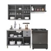 Cozinha Compacta Bariloche 8 Portas 2 Gavetas com Vidro 100% Mdf 6225 Titânio Fosco - Indékes