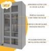 Cozinha Compacta Bariloche 8 Portas 2 Gavetas com Vidro 100% Mdf 6225 Titânio Fosco - Indékes