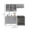 Cozinha Compacta Bariloche 8 Portas 2 Gavetas com Vidro 100% Mdf 6225 Titânio Fosco - Indékes