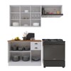 Cozinha Compacta Bariloche 8 Portas 2 Gavetas com Tampo 100% Mdf Branco - Indékes