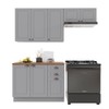 Cozinha Compacta Bariloche 8 Portas 2 Gavetas com Tampo 100% Mdf Titânio Fosco - Indékes