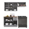 Cozinha Compacta Bariloche 8 Portas 2 Gavetas com Tampo 100% Mdf Titânio Fosco - Indékes