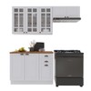 Cozinha Compacta Bariloche 8 Portas 2 Gavetas com Vidro e Tampo 100% Mdf Branco - Indékes