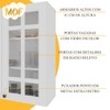 Cozinha Compacta Bariloche 8 Portas 2 Gavetas com Vidro e Tampo 100% Mdf Branco - Indékes