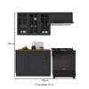 Cozinha Compacta Bariloche 8 Portas 2 Gavetas com Vidro e Tampo 100% Mdf Chumbo - Indékes