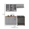 Cozinha Compacta Bariloche 8 Portas 2 Gavetas com Vidro e Tampo 100% Mdf Titânio Fosco - Indékes