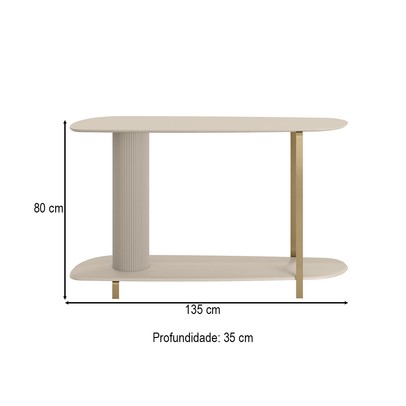 Aparador Olimpo 2 Prateleiras Off White - Linea Brasil
