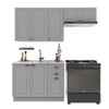 Cozinha Compacta Bariloche 8 Portas 2 Gavetas 100% Mdf Titânio Fosco - Indékes