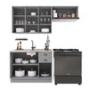 Cozinha Compacta Bariloche 8 Portas 2 Gavetas 100% Mdf Titânio Fosco - Indékes