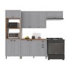 Cozinha Compacta Bariloche 12 Portas 2 Gavetas com Tampo 100% Mdf Titânio Fosco - Indékes