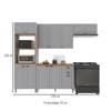Cozinha Compacta Bariloche 12 Portas 2 Gavetas com Tampo 100% Mdf Titânio Fosco - Indékes
