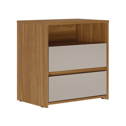 Mesa de Cabeceira Giardino 2 Gavetas Amêndola/Nude Prime Tx - Demóbile