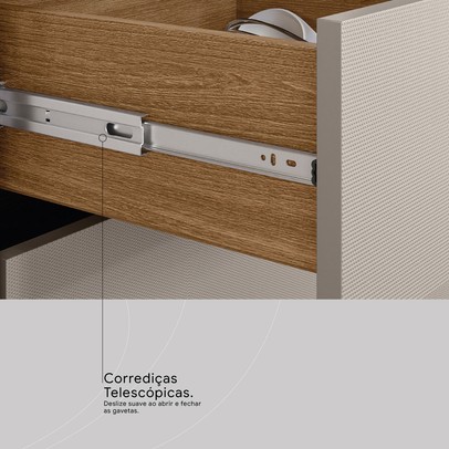 Mesa de Cabeceira Giardino 2 Gavetas Amêndola/Nude Prime Tx - Demóbile