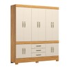 Guarda-Roupa Casal New Murano 10 Portas 3 Gavetas Cinamon/Off White - Demóbile