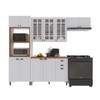 Cozinha Completa Bariloche 12 Portas 2 Gavetas com Vidro 100% Mdf Branco - Indékes