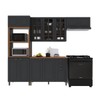 Cozinha Completa Bariloche 12 Portas 2 Gavetas com Vidro 100% Mdf  Chumbo - Indékes
