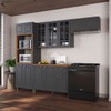 Cozinha Completa Bariloche 12 Portas 2 Gavetas com Vidro 100% Mdf  Chumbo - Indékes