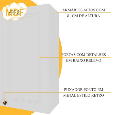 Cozinha Completa Bariloche 12 Portas 2 Gavetas com Tampo 100% Mdf Branco - Indékes