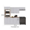 Cozinha Completa Bariloche 12 Portas 2 Gavetas com Tampo 100% Mdf Branco - Indékes