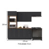 Cozinha Completa Bariloche 12 Portas 2 Gavetas com Tampo 100% Mdf Chumbo - Indékes