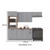 Cozinha Completa Bariloche 12 Portas 2 Gavetas com Tampo 100% Mdf Titânio Fosco - Indékes