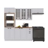 Cozinha Completa Bariloche 12 Portas 2 Gavetas com Vidro 100% Mdf 6225.126 Branco - Indekes