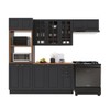 Cozinha Completa Bariloche 12 Portas 2 Gavetas com Vidro 100% Mdf 6225.126 Chumbo - Indekes